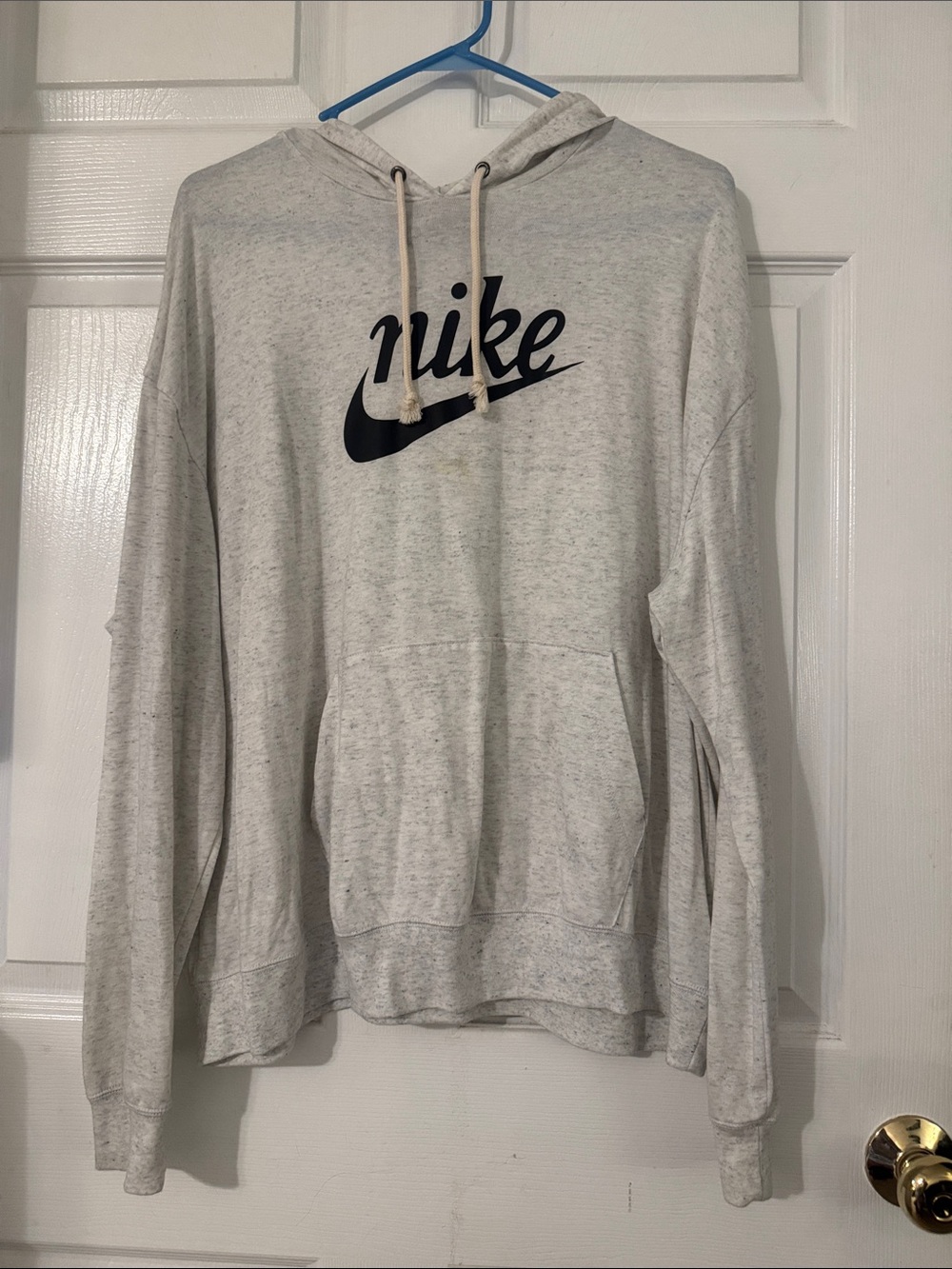 Nike Heather Gray Hoodie with Black Logo
